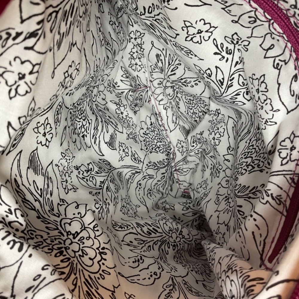 Vera Bradley Triple Zip Hipster Crossbody Purse Raspberry Radiance - Picture 5 of 8